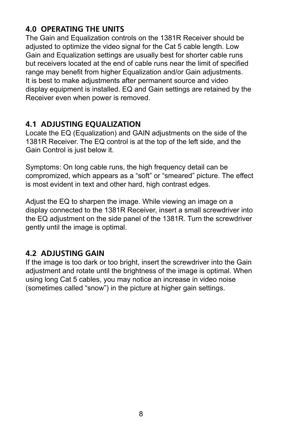 Audio Authority Cat 5 HDMI Extender HDP-11 User Manual | Page 8 / 12