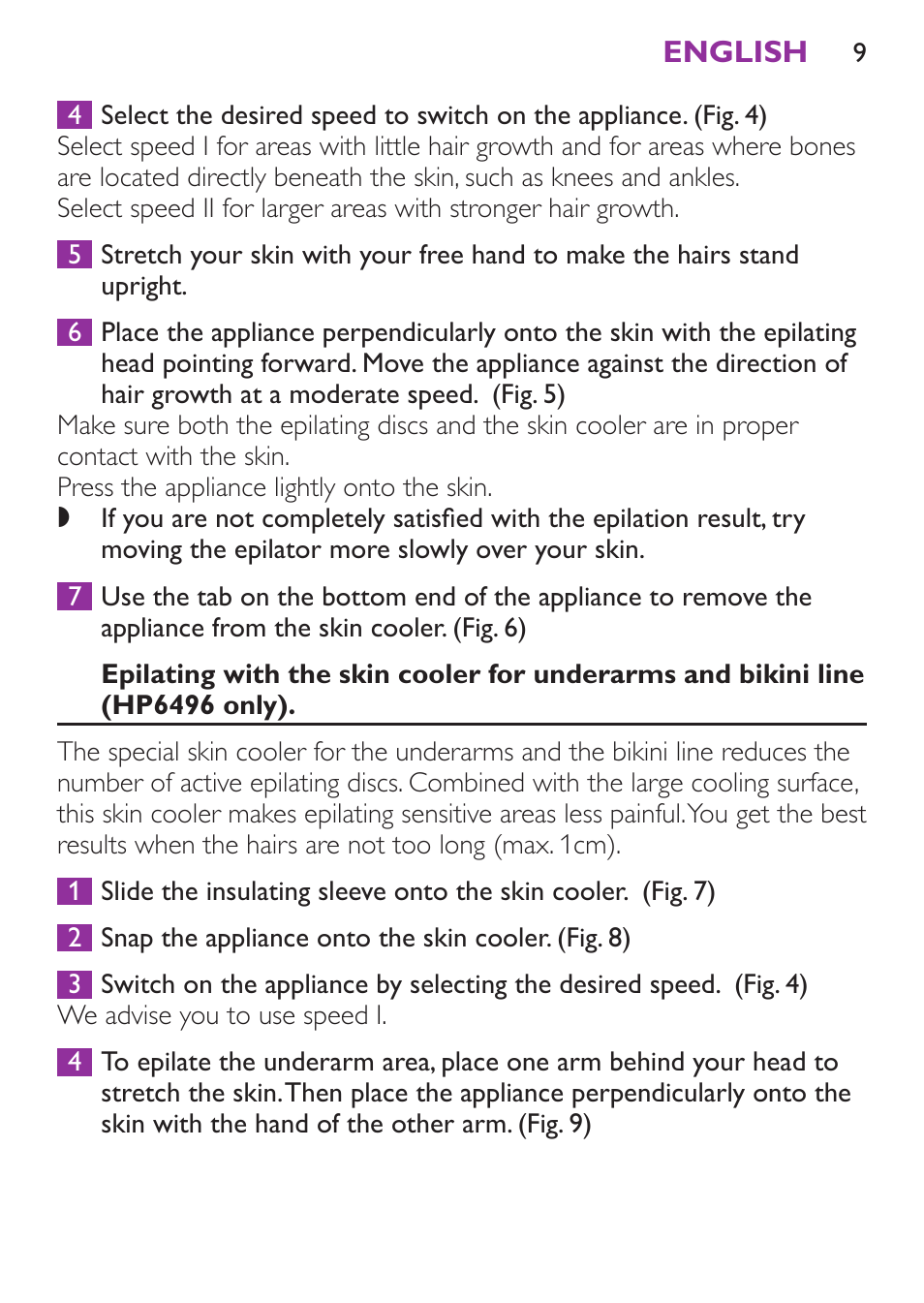 Philips Satinelle Ice Depiladora User Manual | Page 9 / 128