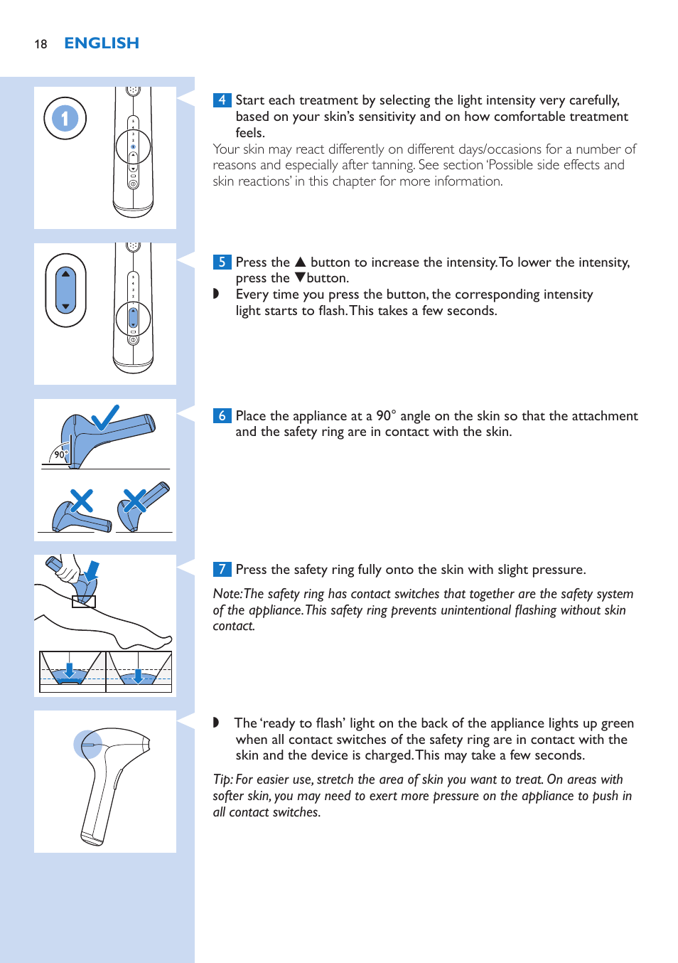 Philips Lumea Precision Plus Sistema de eliminación de vello IPL User Manual | Page 18 / 90