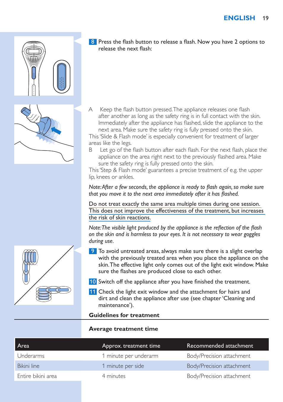 Philips Lumea Precision Plus Sistema de eliminación de vello IPL User Manual | Page 19 / 90