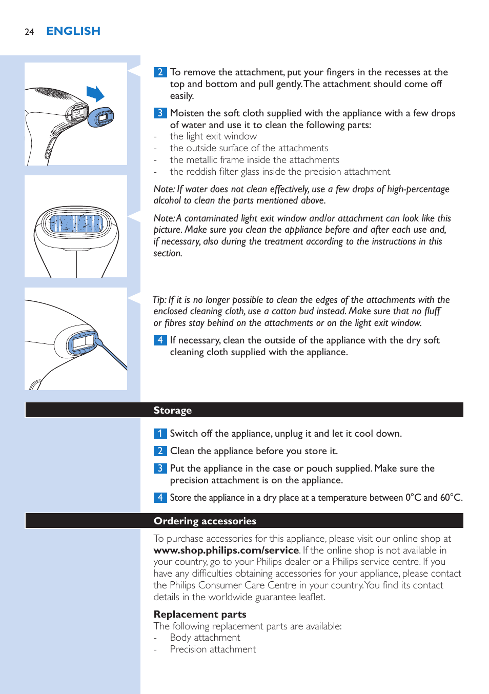 Philips Lumea Precision Plus Sistema de eliminación de vello IPL User Manual | Page 24 / 90