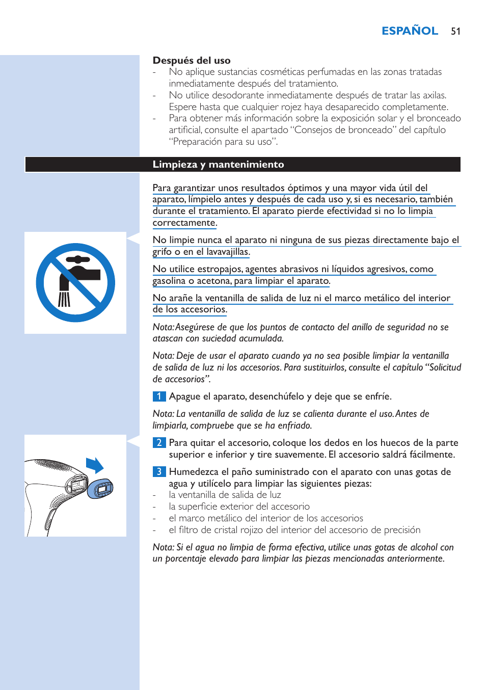 Philips Lumea Precision Plus Sistema de eliminación de vello IPL User Manual | Page 51 / 90