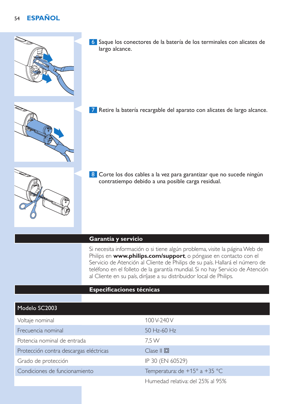 Philips Lumea Precision Plus Sistema de eliminación de vello IPL User Manual | Page 54 / 90