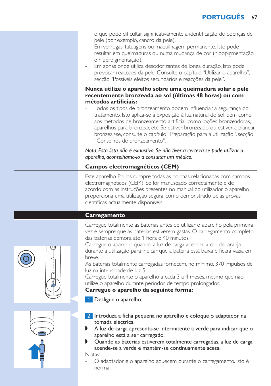 Philips Lumea Precision Plus Sistema de eliminación de vello IPL User Manual | Page 67 / 90