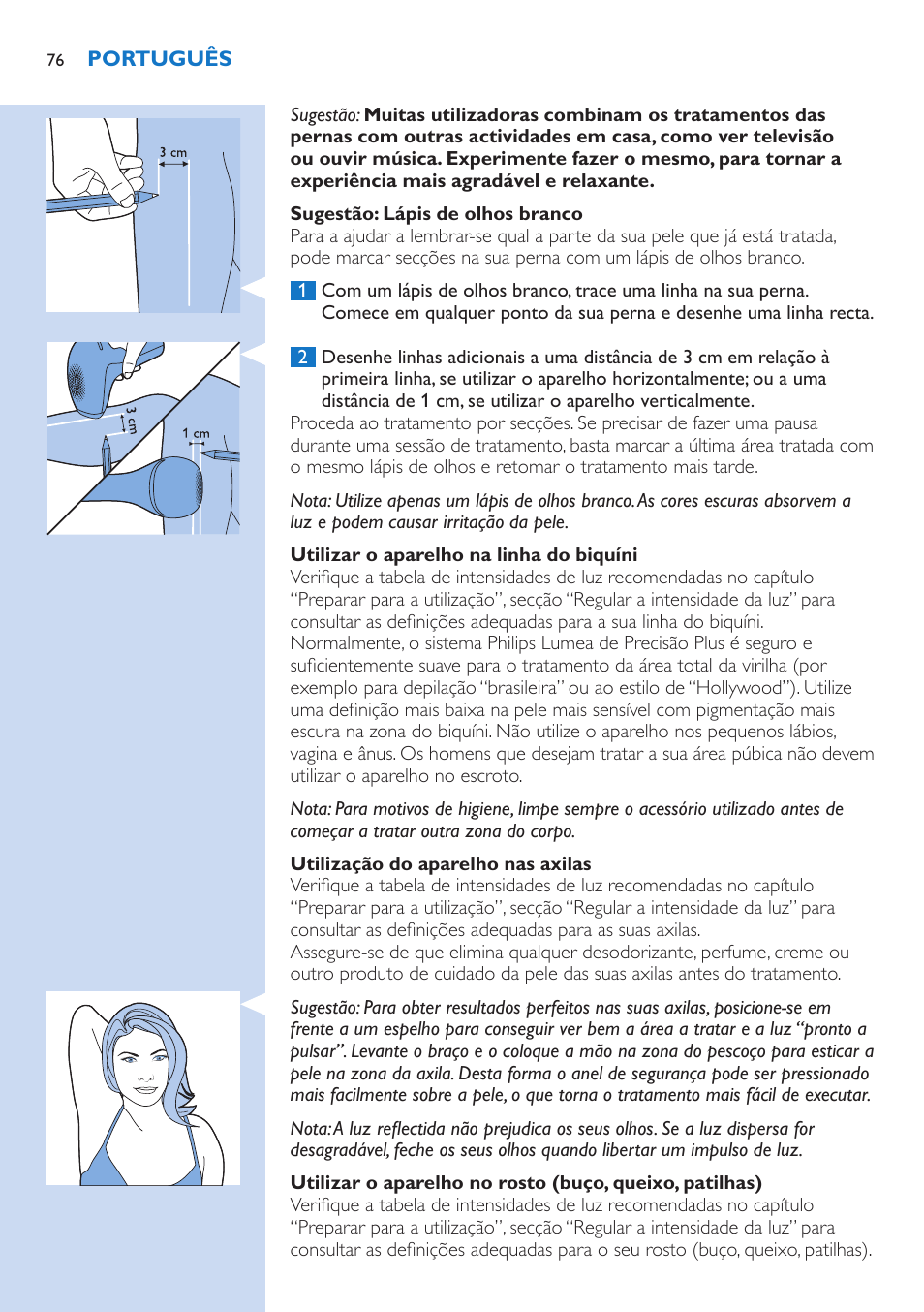 Philips Lumea Precision Plus Sistema de eliminación de vello IPL User Manual | Page 76 / 90