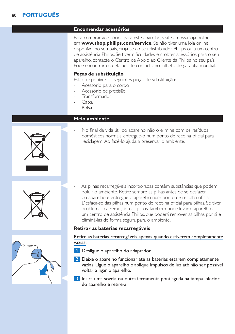 Philips Lumea Precision Plus Sistema de eliminación de vello IPL User Manual | Page 80 / 90