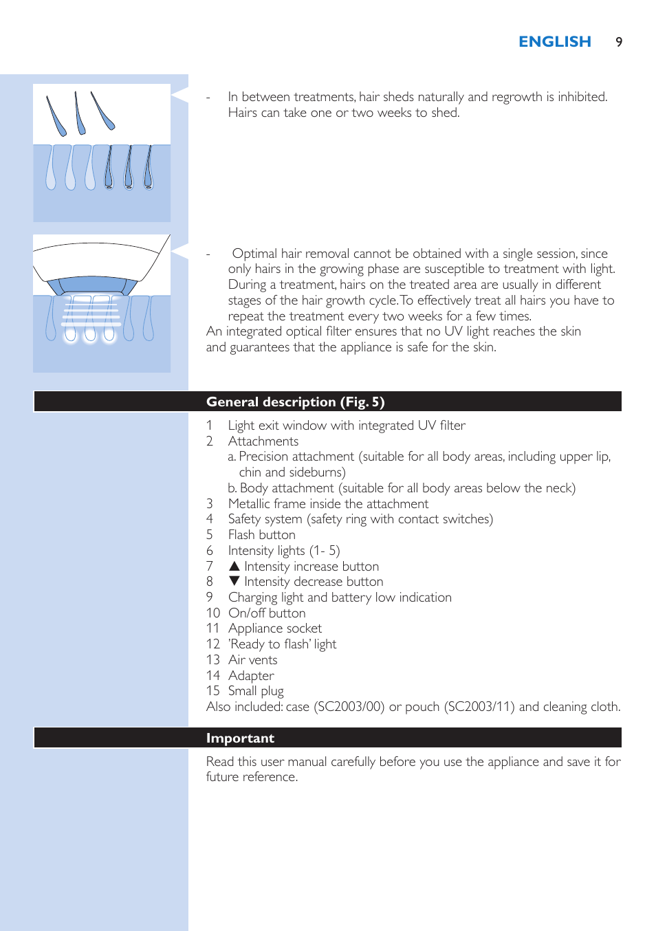 Philips Lumea Precision Plus Sistema de eliminación de vello IPL User Manual | Page 9 / 90