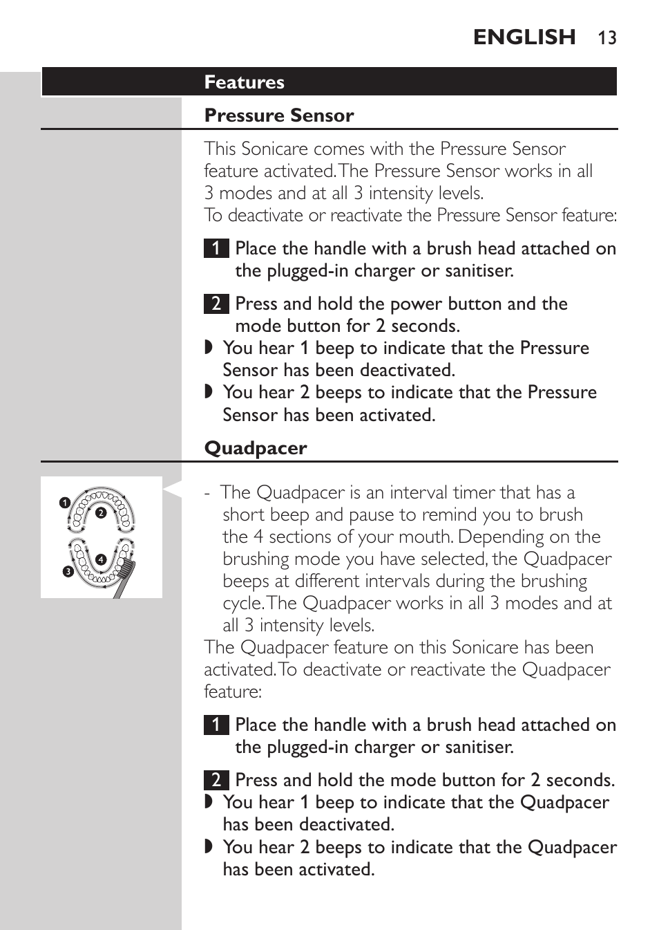 Philips Sonicare FlexCare Platinum Cepillo dental recargable User Manual | Page 13 / 64