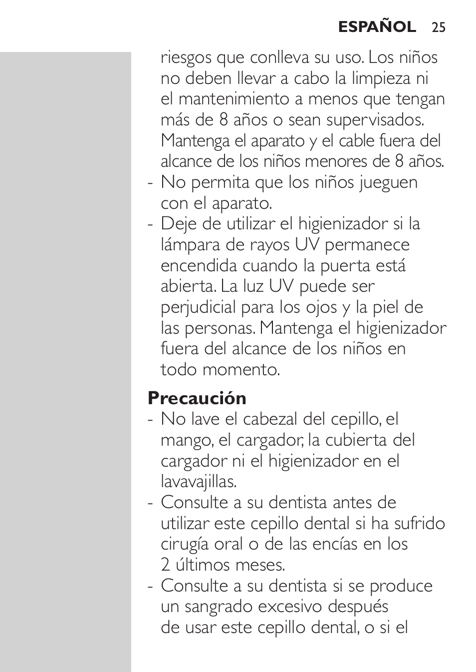 Philips Sonicare FlexCare Platinum Cepillo dental recargable User Manual | Page 25 / 64