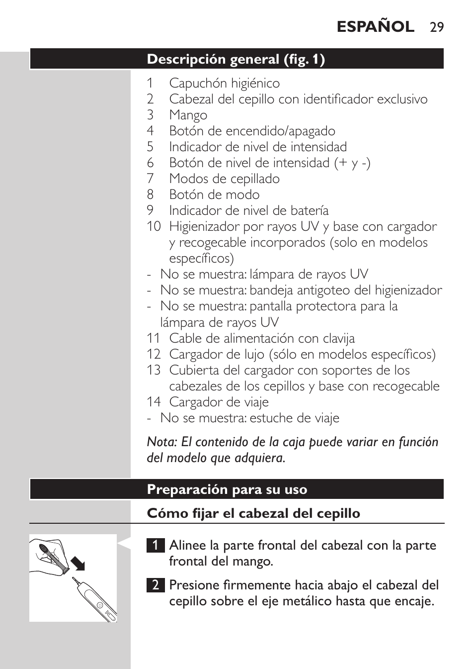 Philips Sonicare FlexCare Platinum Cepillo dental recargable User Manual | Page 29 / 64