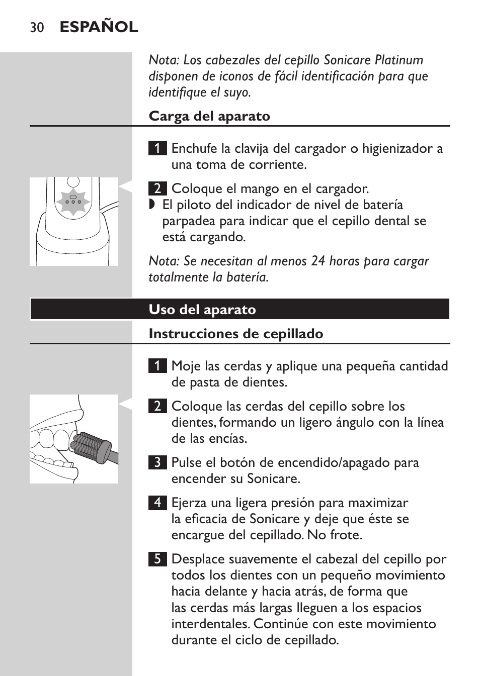 Philips Sonicare FlexCare Platinum Cepillo dental recargable User Manual | Page 30 / 64