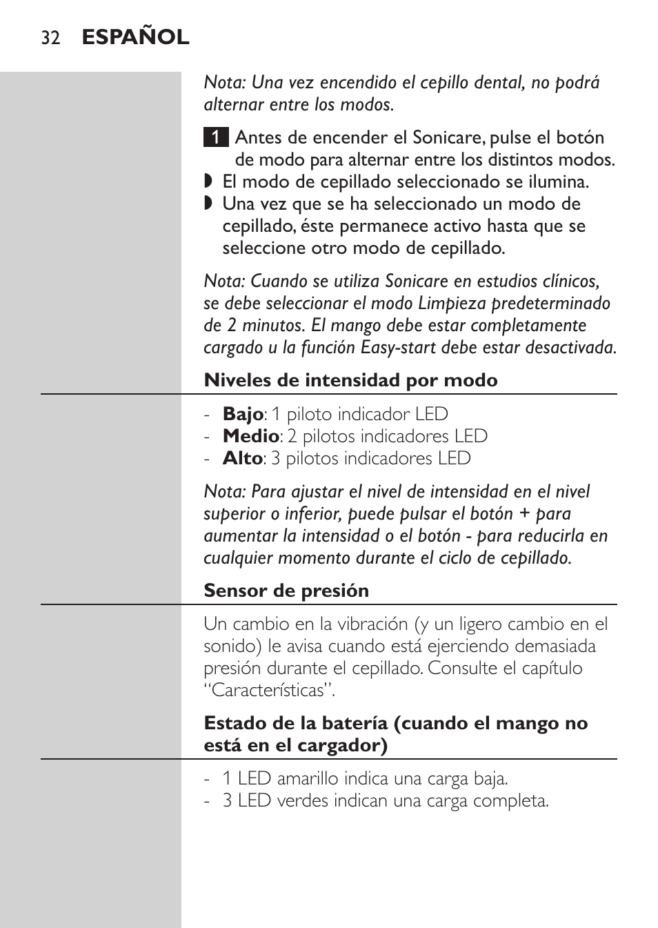 Philips Sonicare FlexCare Platinum Cepillo dental recargable User Manual | Page 32 / 64