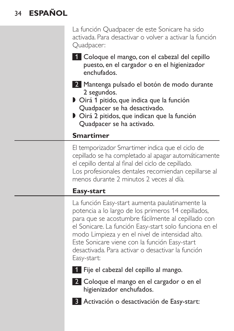 Philips Sonicare FlexCare Platinum Cepillo dental recargable User Manual | Page 34 / 64