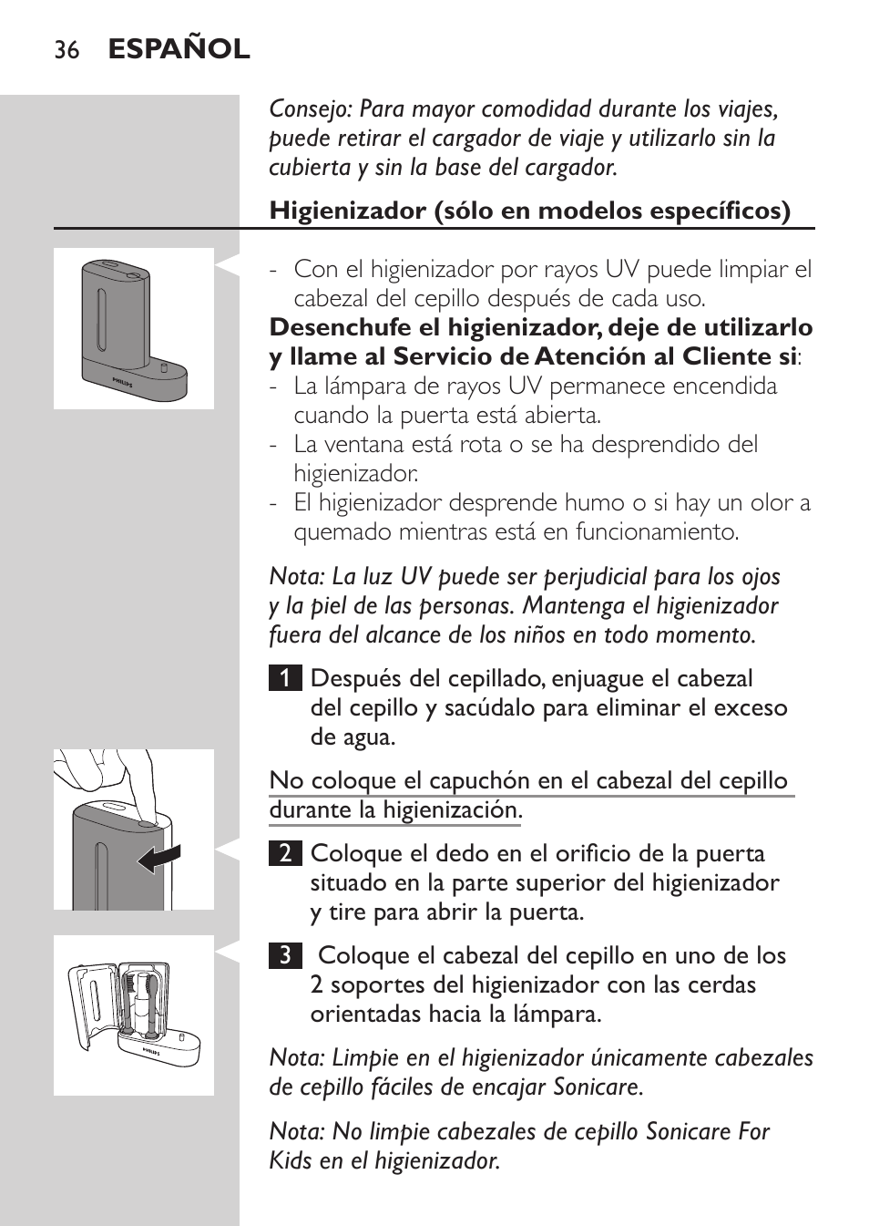 Philips Sonicare FlexCare Platinum Cepillo dental recargable User Manual | Page 36 / 64