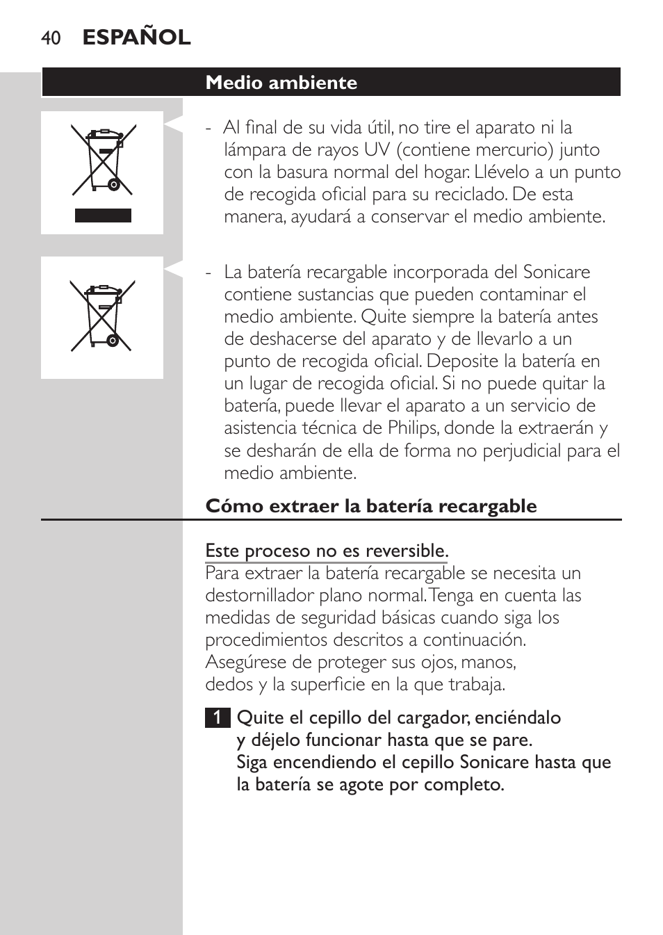 Philips Sonicare FlexCare Platinum Cepillo dental recargable User Manual | Page 40 / 64