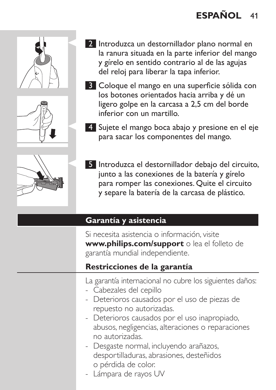 Philips Sonicare FlexCare Platinum Cepillo dental recargable User Manual | Page 41 / 64