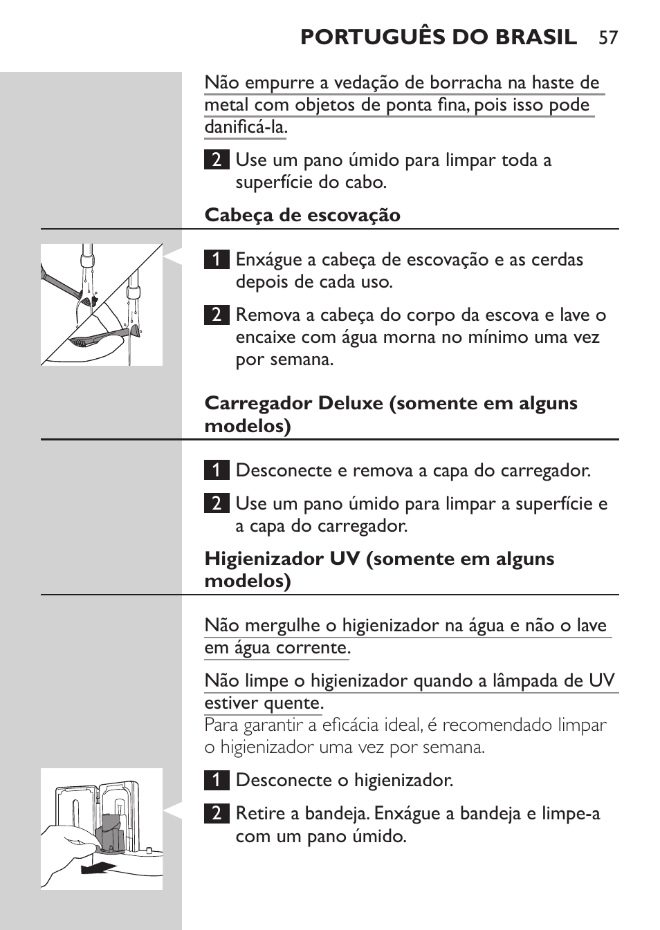 Philips Sonicare FlexCare Platinum Cepillo dental recargable User Manual | Page 57 / 64