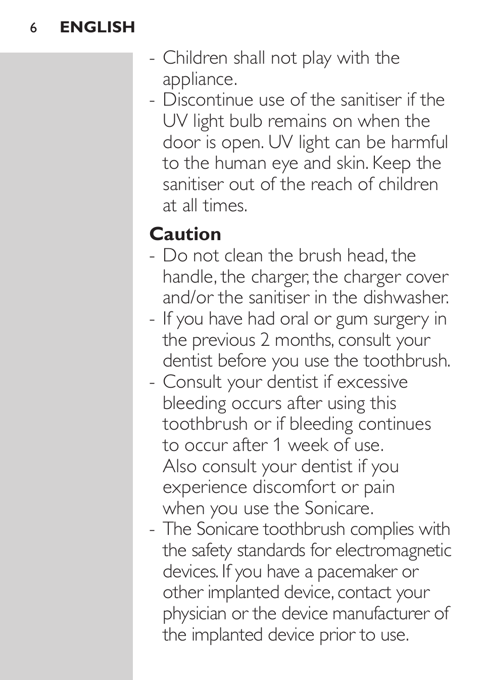 Philips Sonicare FlexCare Platinum Cepillo dental recargable User Manual | Page 6 / 64