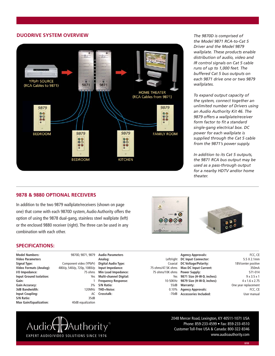 Duodrive system overview | Audio Authority 9870D User Manual | Page 2 / 2
