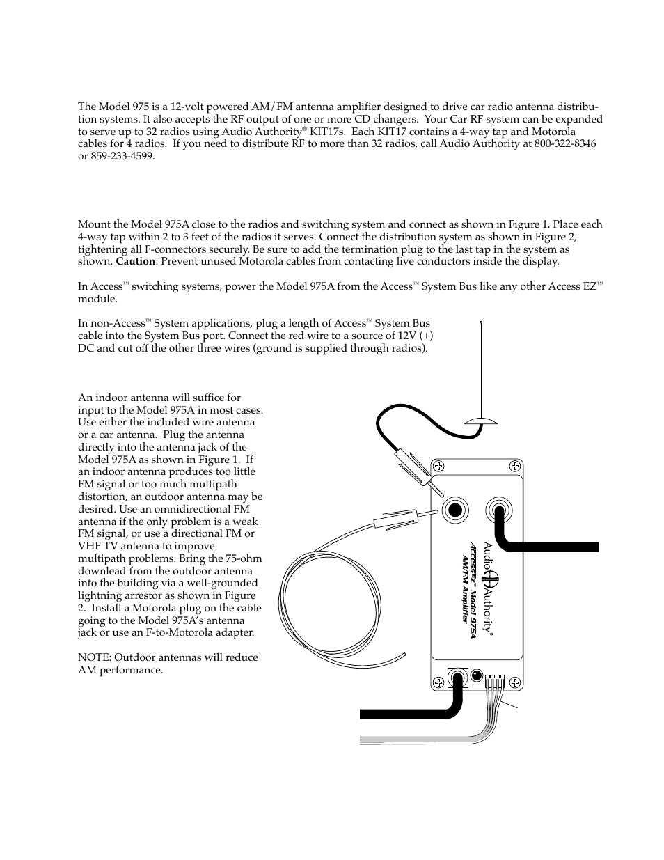 Audio Authority 975A User Manual | 2 pages