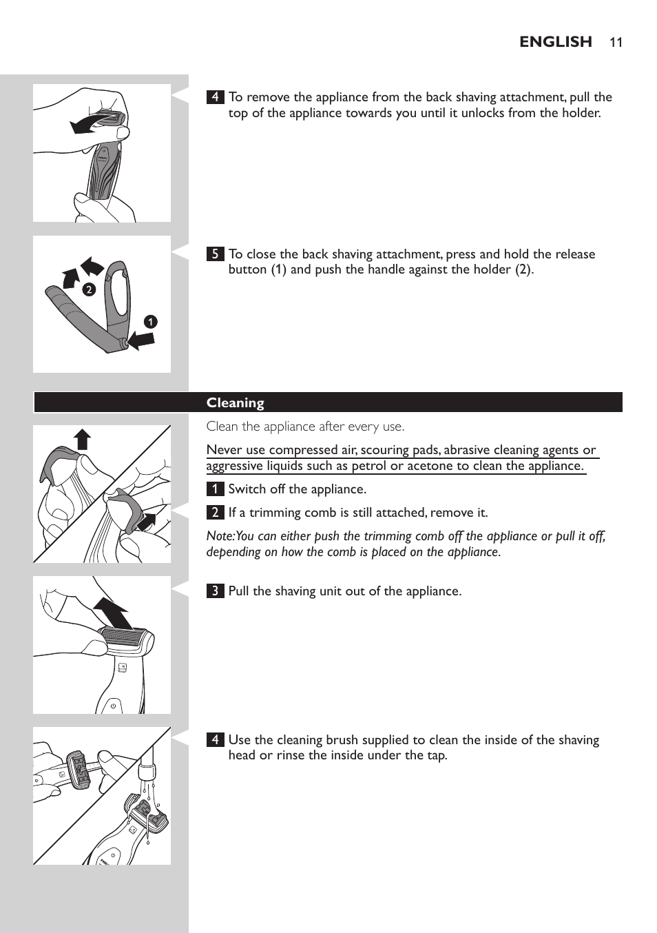 Philips BODYGROOM Series 3000 afeitadora corporal User Manual | Page 11 / 114