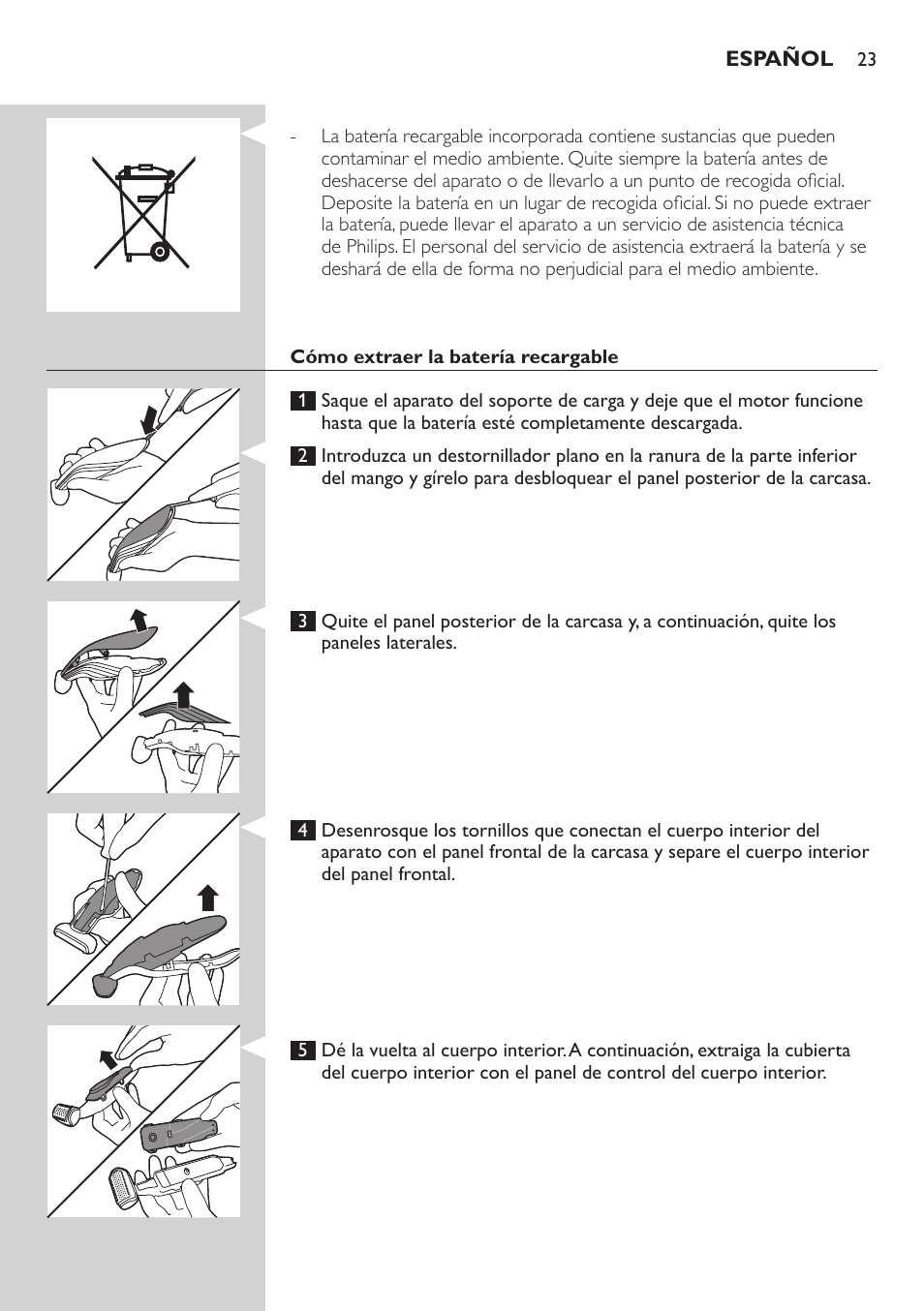 Philips BODYGROOM Series 3000 afeitadora corporal User Manual | Page 23 / 114