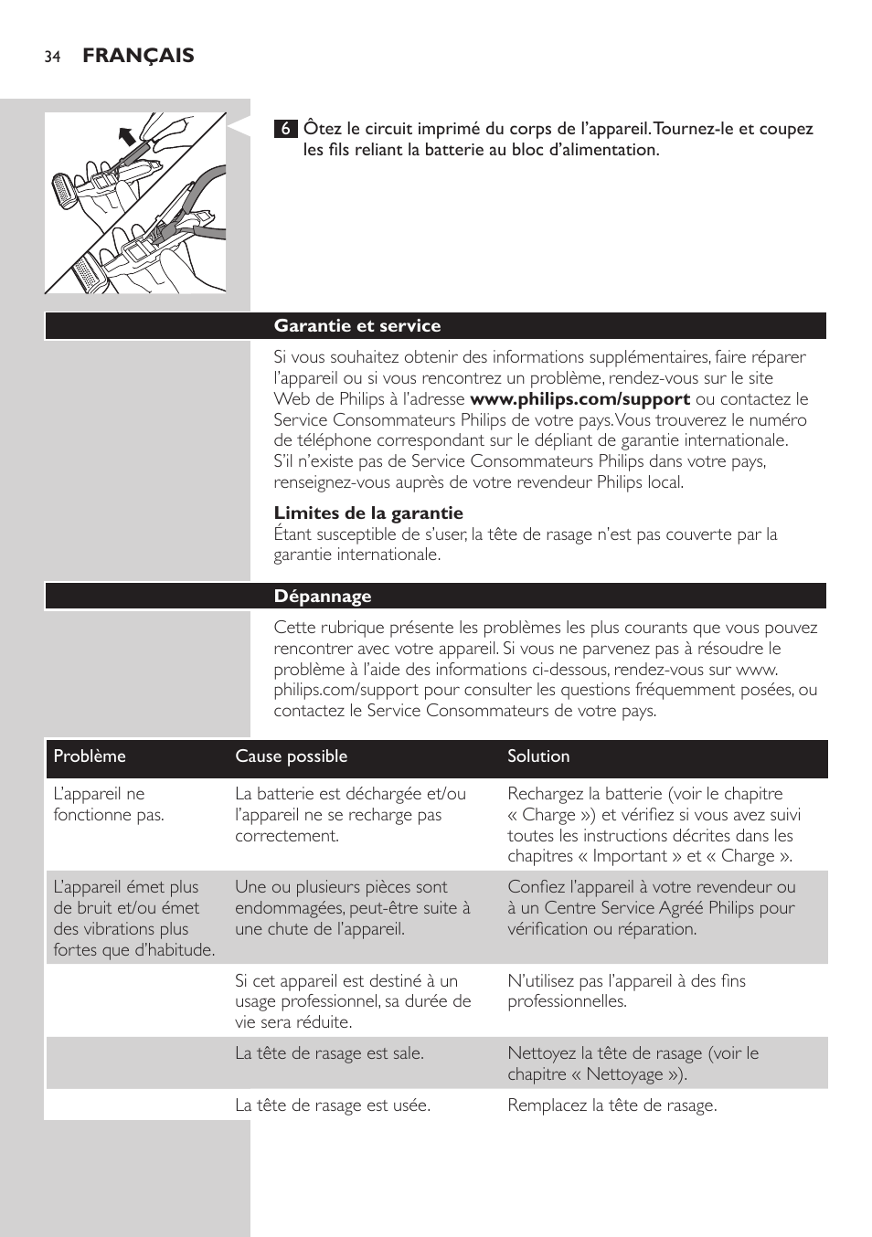 Philips BODYGROOM Series 3000 afeitadora corporal User Manual | Page 34 / 114