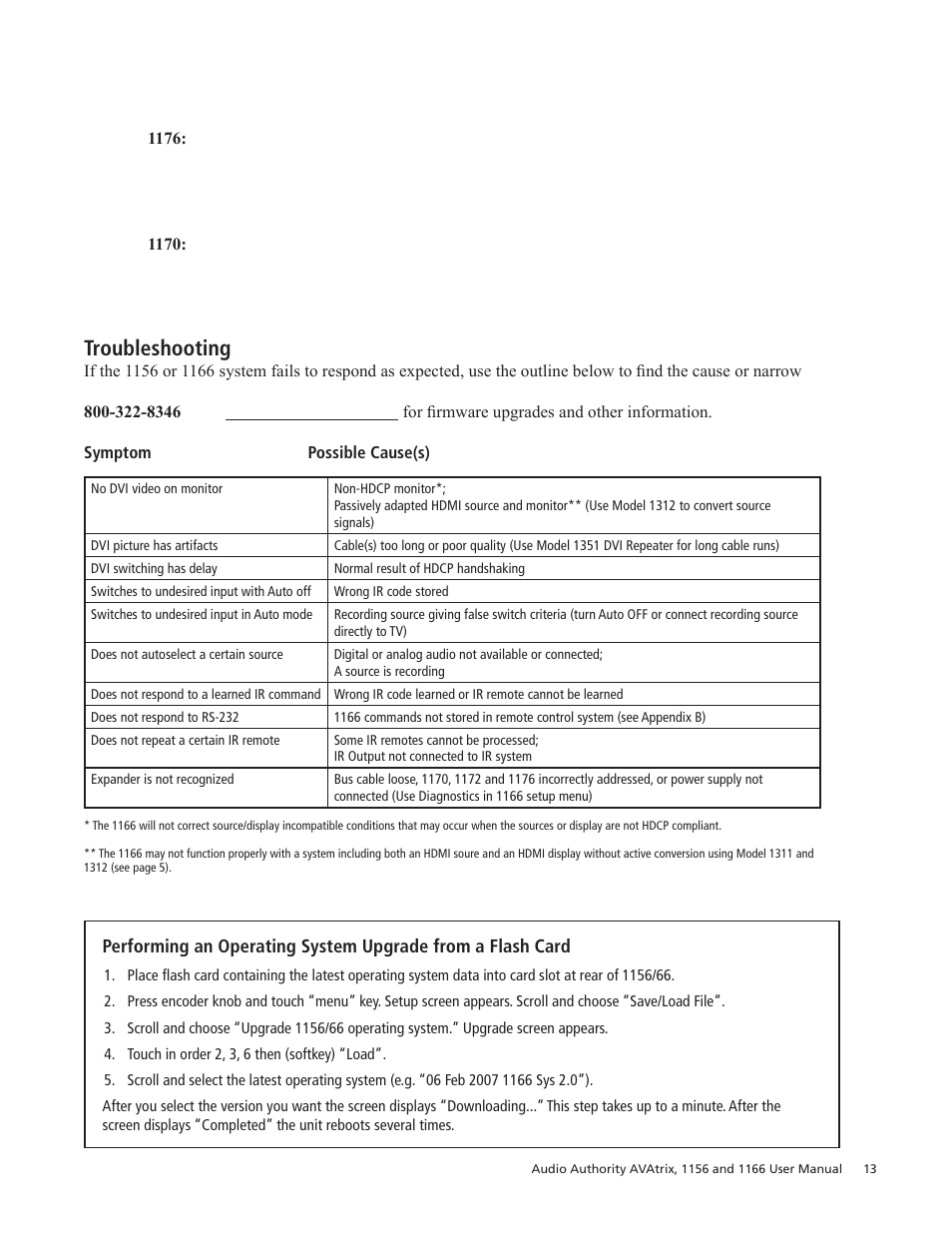 Troubleshooting | Audio Authority 1156 User Manual | Page 13 / 24