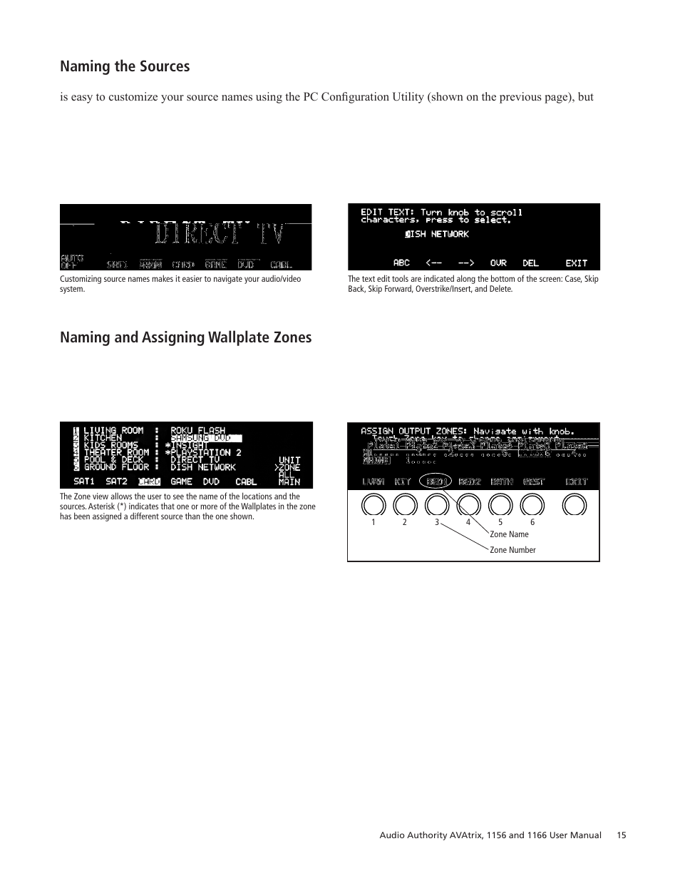 Naming and assigning wallplate zones, Naming the sources | Audio Authority 1156 User Manual | Page 15 / 24