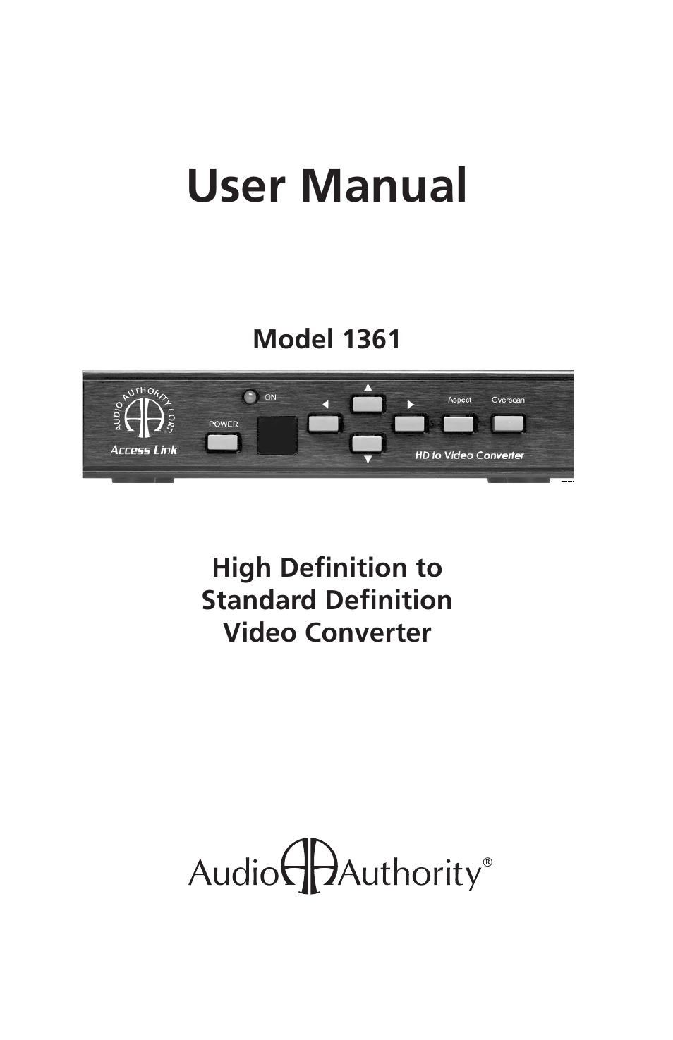 Audio Authority 1361 User Manual | 16 pages