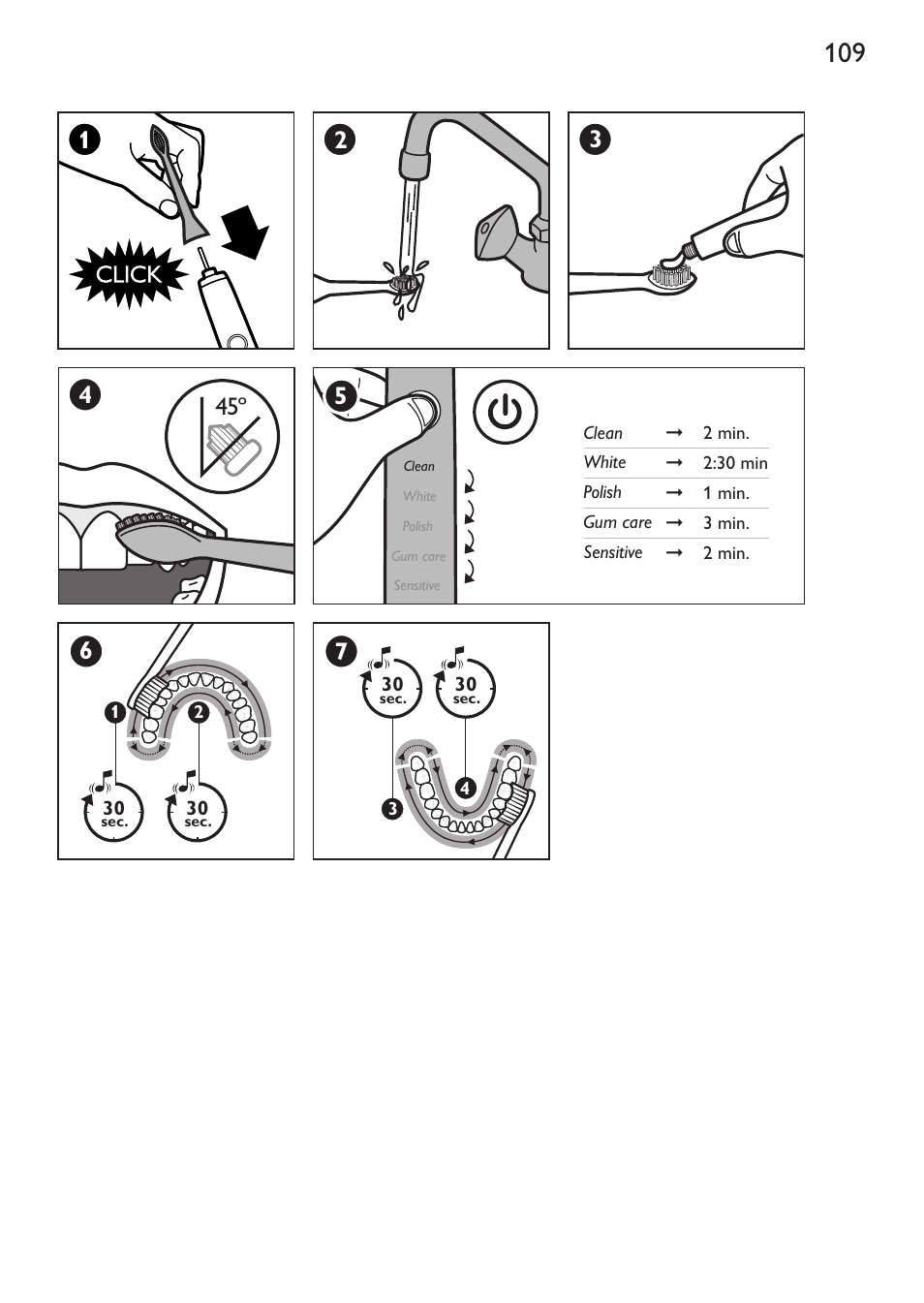 Philips Sonicare DiamondClean Cepillo dental sónico recargable User Manual | Page 109 / 188