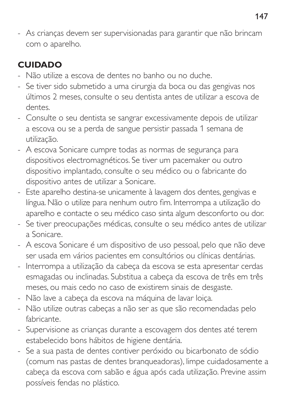 Philips Sonicare DiamondClean Cepillo dental sónico recargable User Manual | Page 147 / 188
