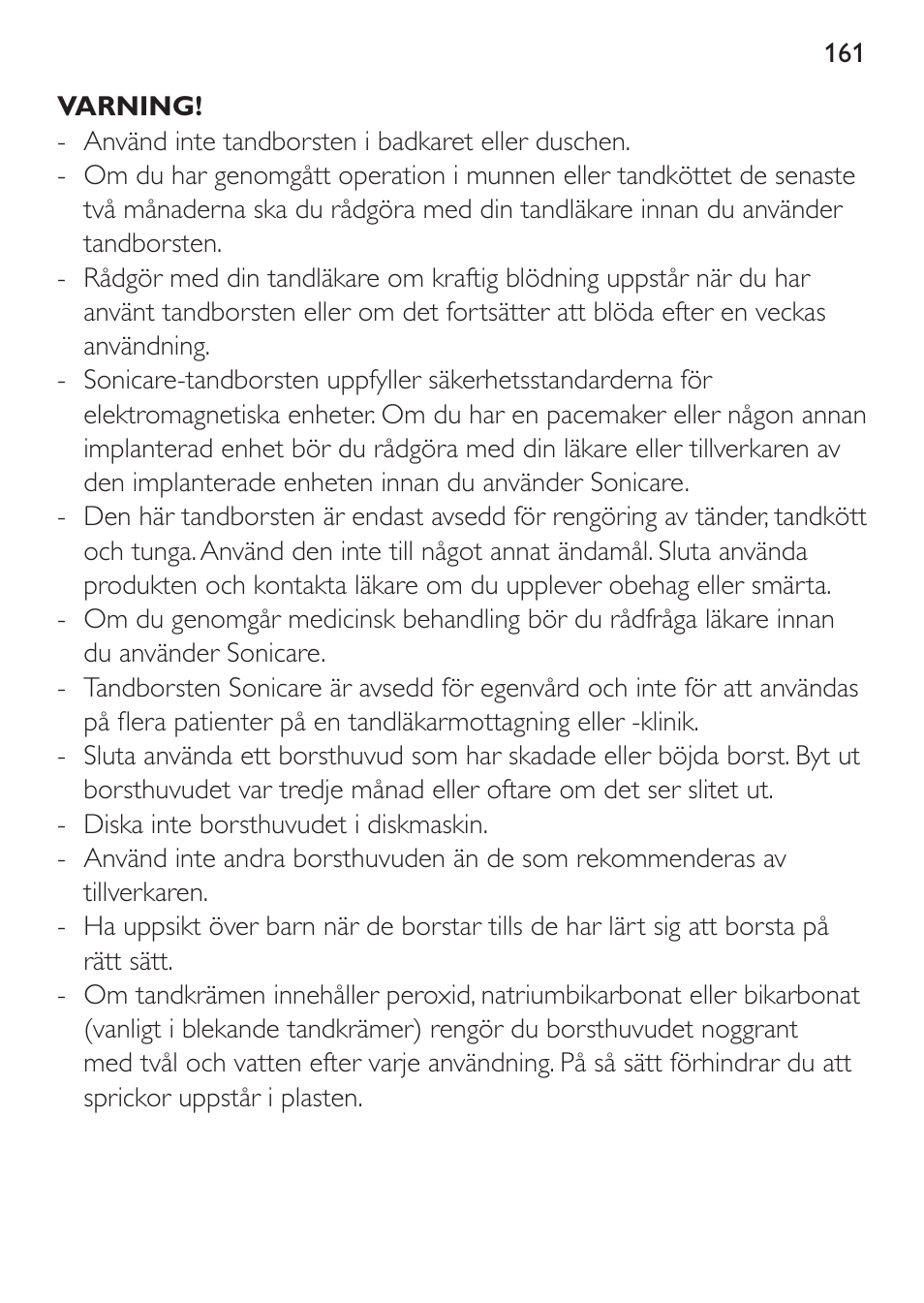 Philips Sonicare DiamondClean Cepillo dental sónico recargable User Manual | Page 161 / 188