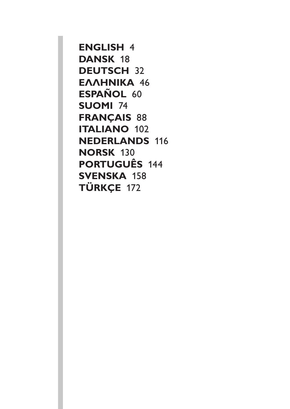 Table of content | Philips Sonicare DiamondClean Cepillo dental sónico recargable User Manual | Page 3 / 188