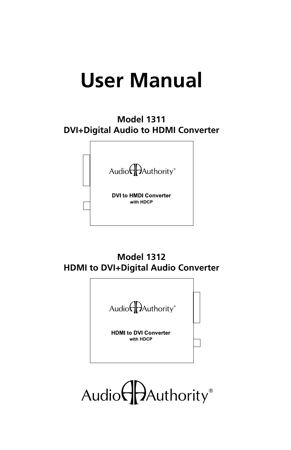 Audio Authority 1311 User Manual | 12 pages