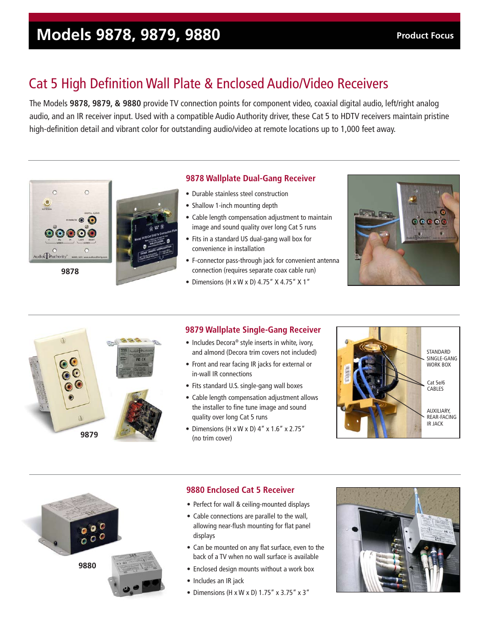 Audio Authority 9878 User Manual | 2 pages