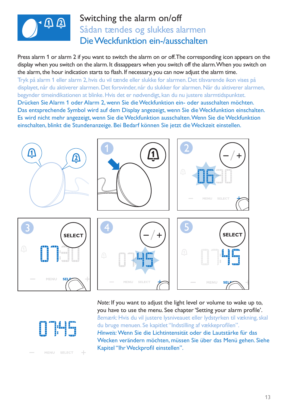 Philips Wake-up Light User Manual | Page 13 / 76