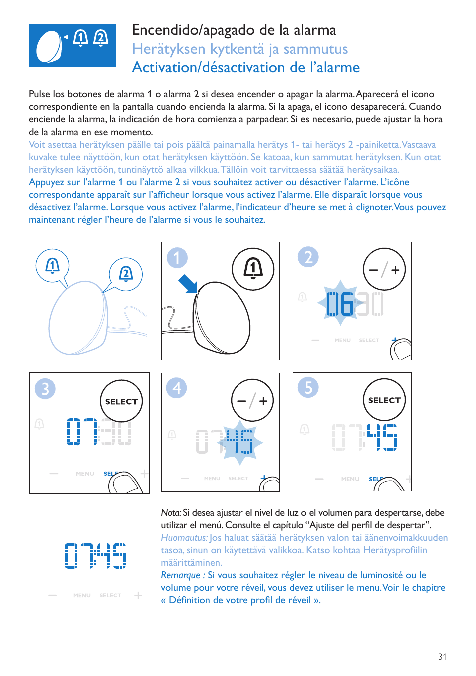 Philips Wake-up Light User Manual | Page 31 / 76