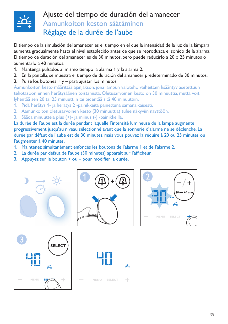 Philips Wake-up Light User Manual | Page 35 / 76