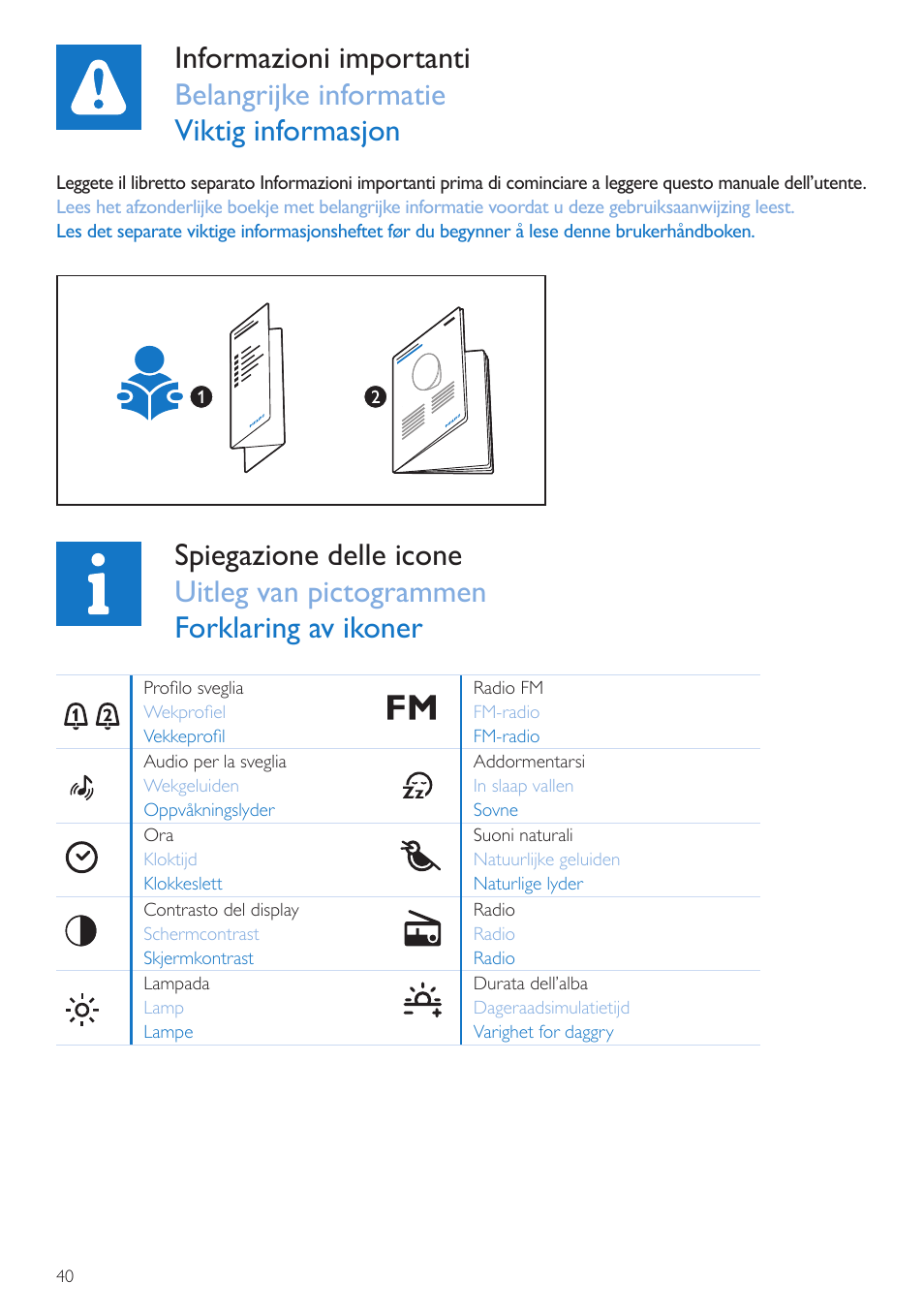 Philips Wake-up Light User Manual | Page 40 / 76