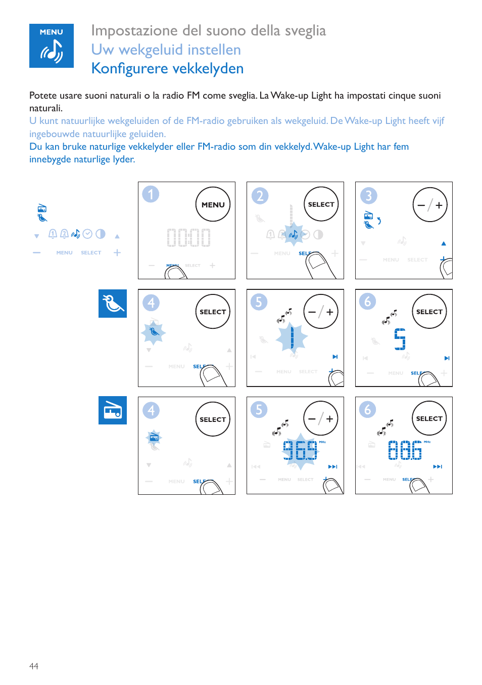 Philips Wake-up Light User Manual | Page 44 / 76