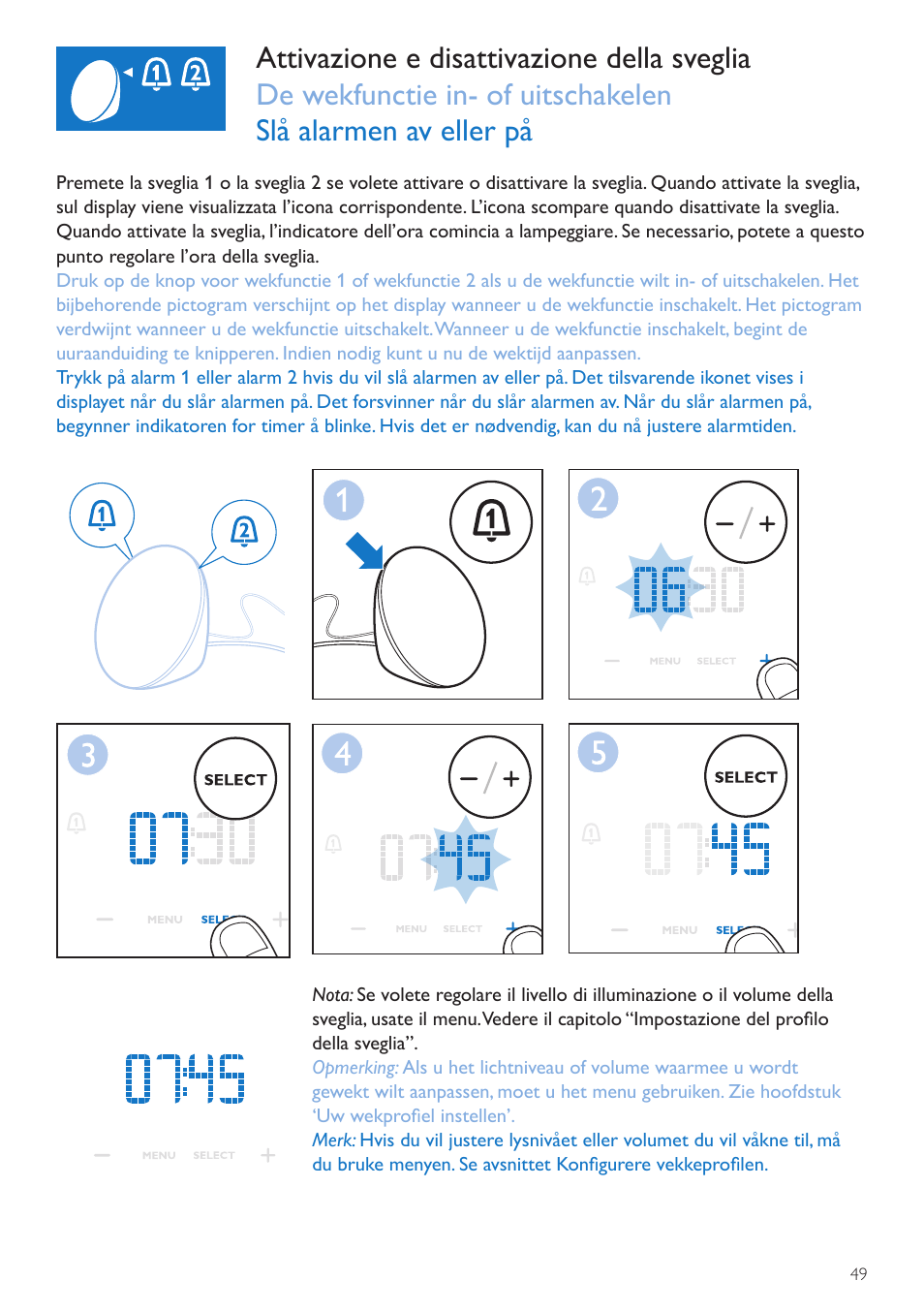 Philips Wake-up Light User Manual | Page 49 / 76