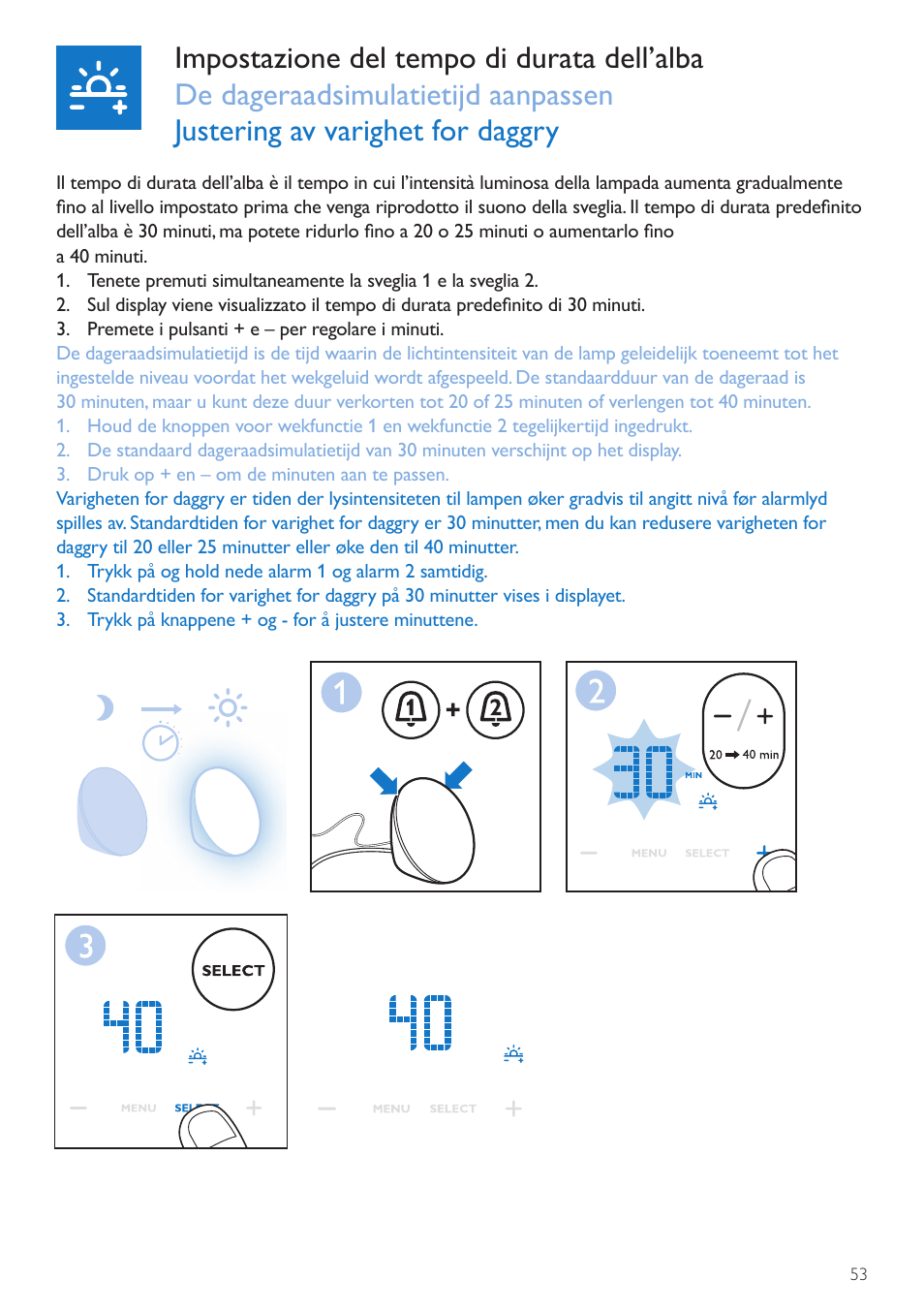 Philips Wake-up Light User Manual | Page 53 / 76