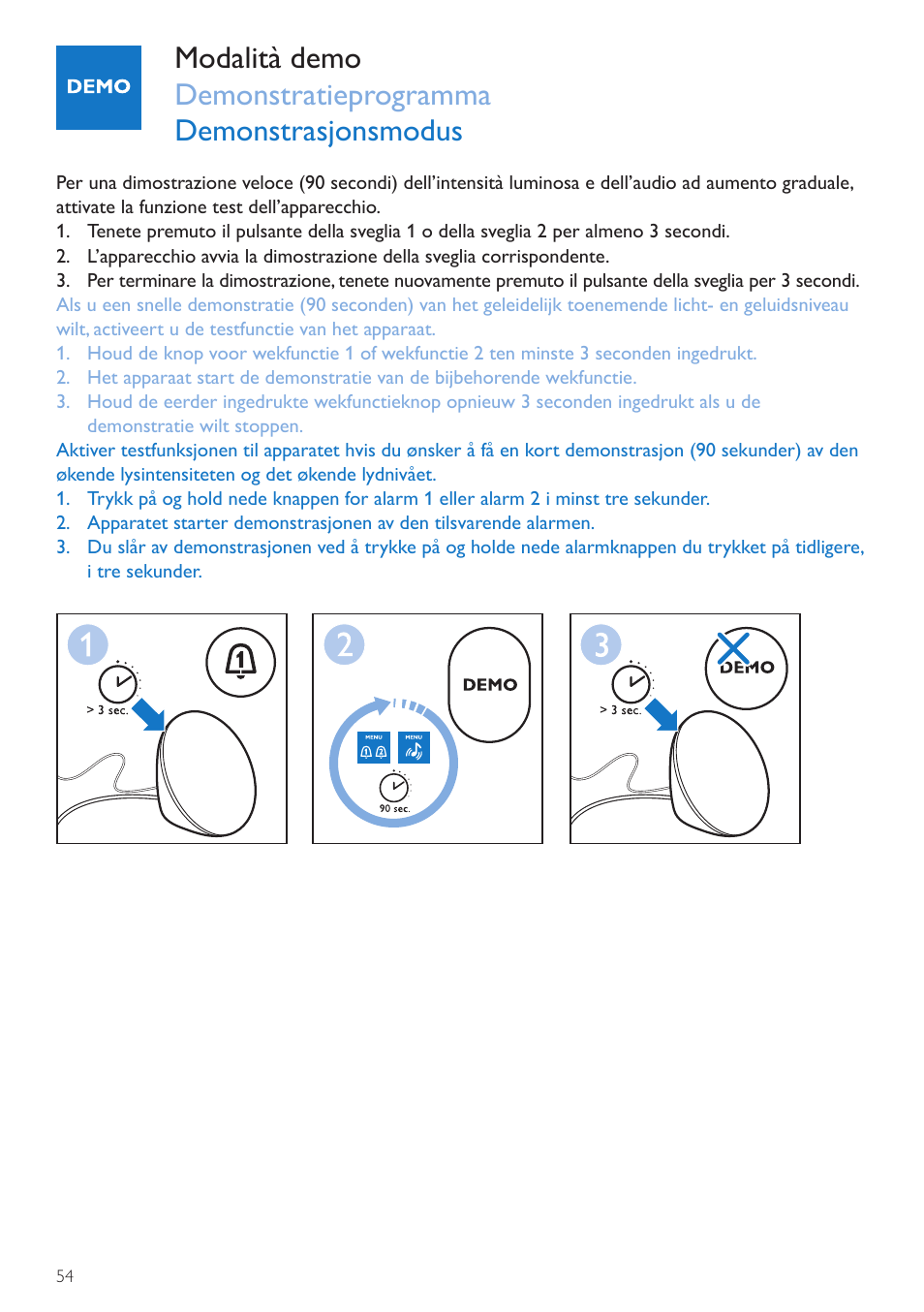 Philips Wake-up Light User Manual | Page 54 / 76