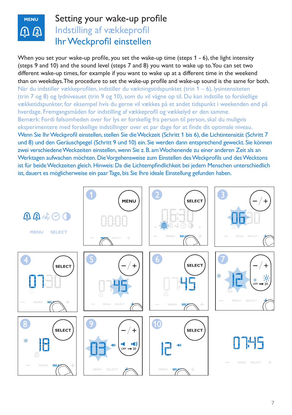 Philips Wake-up Light User Manual | Page 7 / 76