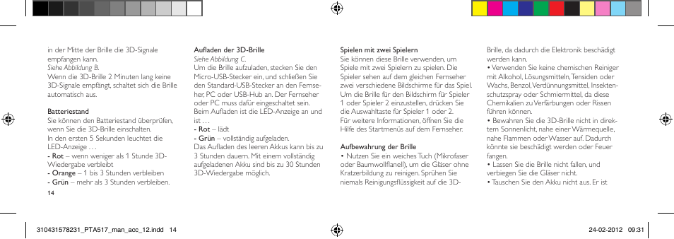 Philips Gafas de 3D activo User Manual | Page 14 / 84