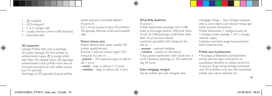 Philips Gafas de 3D activo User Manual | Page 19 / 84