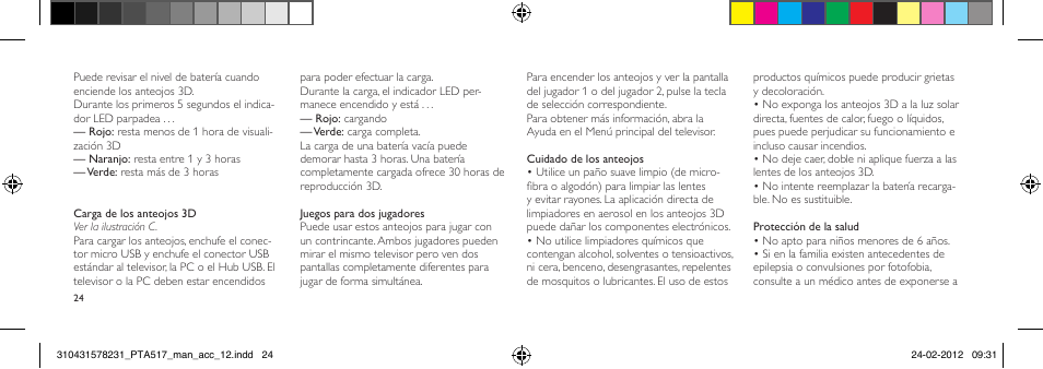 Philips Gafas de 3D activo User Manual | Page 24 / 84