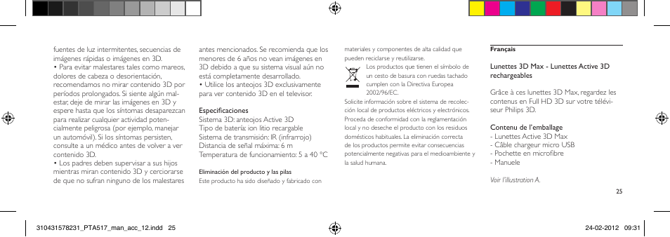 Philips Gafas de 3D activo User Manual | Page 25 / 84