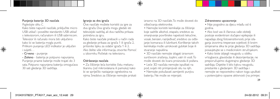 Philips Gafas de 3D activo User Manual | Page 29 / 84
